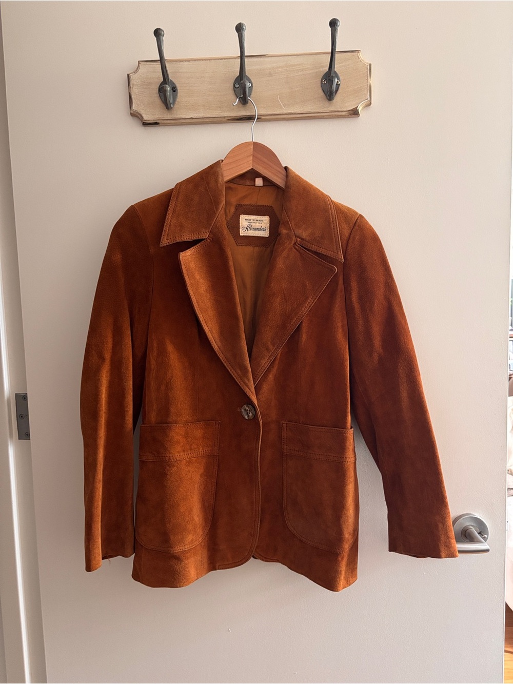 Vintage rusty Brown Suede Blazer Jacket - Women's